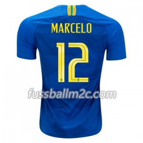 Fußballtrikots Brasilien Marcelo 12 Auswärts Trikotsatz WM 2018